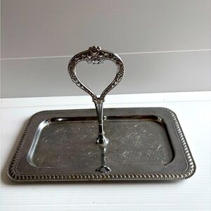 Vintage Chrome Metal Cheese Tray